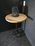 Stoere bijzettafel, Huis en Inrichting, Tafels | Bijzettafels, Ophalen, Minder dan 55 cm, Rond, Zo goed als nieuw