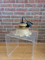 Vintage Opaline hanglamp met plooien in bruin massire, Ophalen of Verzenden, Zo goed als nieuw, Glas, Minder dan 50 cm
