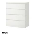 Ikea: white MALM, ALEXtbl, ALEXdrw, LANGFJÄLLchair, KALLAX, Ophalen, Zo goed als nieuw, 25 tot 50 cm, Minder dan 100 cm