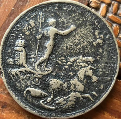 OUDE 1696 Beloningspenning Amsterdamse schutters, Postzegels en Munten, Penningen en Medailles, Brons, Verzenden