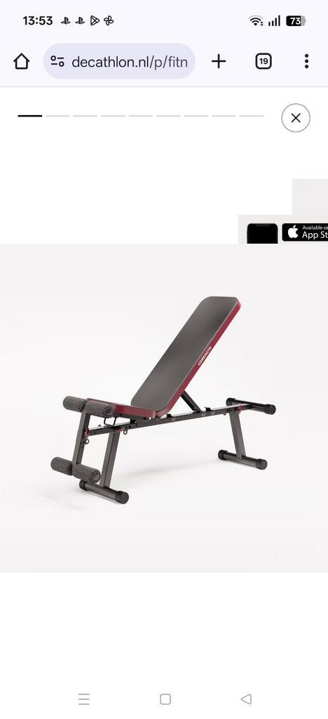 Inklapbare Fitnessbank Decathlon - Compact en Veelzijdig!, Sport en Fitness, Fitnessapparatuur, Zo goed als nieuw, Krachtstation