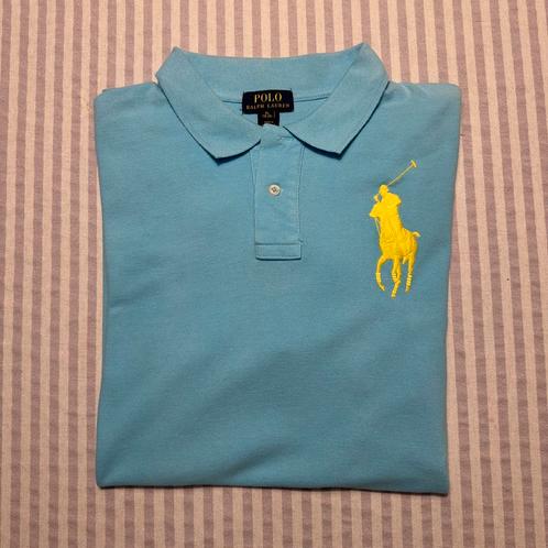 Ralph Lauren Polo met Groot Geel Logo – XL – Vintage Look, Kleding | Heren, Polo's, Gedragen, Maat 56/58 (XL), Overige kleuren