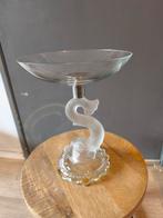 Franse Glazen Schaal op Voet - Dolfijn baccarat Frankrijk, Antiek en Kunst, Antiek | Glas en Kristal, Ophalen of Verzenden