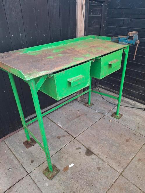 zware werkbank/lastafel met gesmede bankschroef!!!, Doe-het-zelf en Verbouw, Gereedschap | Handgereedschap, Gebruikt, Ophalen
