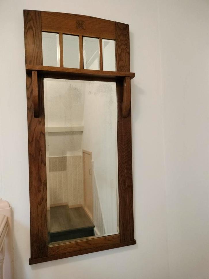 Grote oude spiegel | rechthoekig | brocante, Antiek en Kunst, Antiek | Spiegels, 50 tot 100 cm, 100 tot 150 cm, Rechthoekig, Ophalen