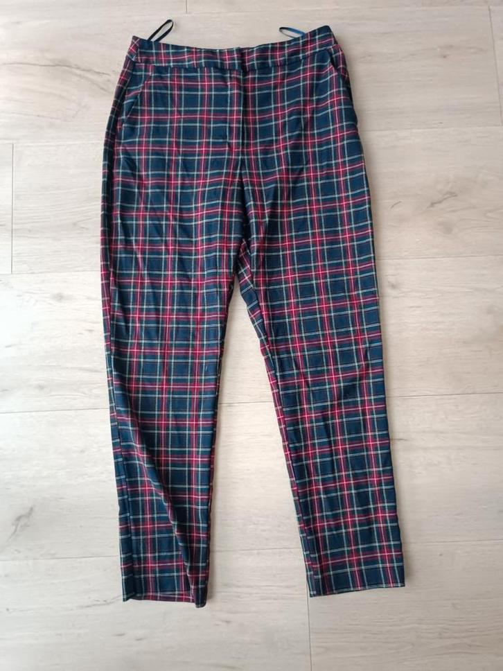 Leuke geruite broek maat S/36, Kleding | Dames, Broeken en Pantalons, Zo goed als nieuw, Maat 36 (S), Blauw, Lang, Ophalen of Verzenden