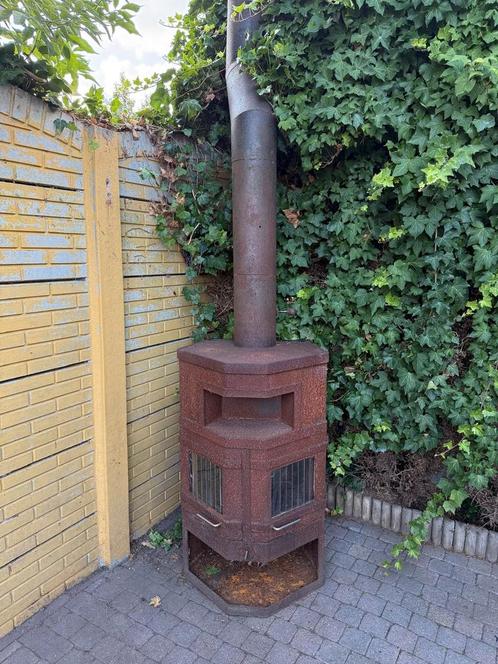Vintage Houtkachel / Open Haard, Huis en Inrichting, Kachels, Gebruikt, Vrijstaand, Houtkachel, Hout, Ophalen