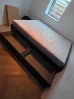 Ikea Brimnes bed incl matras - Zo goed als nieuw!, Huis en Inrichting, Slaapkamer | Bedden, Zwart, Tweepersoons, Ophalen of Verzenden