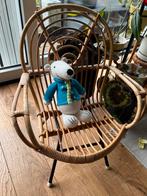 Vintage Rotan Kinderstoel Rohe Noordwolde Zwart Metaal 60’s, Kinderen en Baby's, Kinderstoelen, Overige typen, Gebruikt, Ophalen