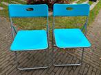 IKEA klapstoelen blauw 2x, Huis en Inrichting, Stoelen, Ophalen, Gebruikt, Blauw