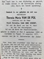 vd Pol x vd Voort 1892 Alphen en Riel 1971 Poppel, Ophalen of Verzenden, Bidprentje