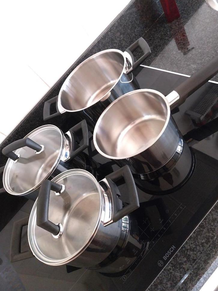 BK Kook pannen, Huis en Inrichting, Keuken | Potten en Pannen, Gebruikt, Pannenset, Rvs, Inductieplaat, Keramische plaat, Ophalen