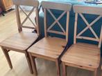 3 IKEA Ingolf stoelen, Huis en Inrichting, Stoelen, Ophalen, Gebruikt, Hout, Drie