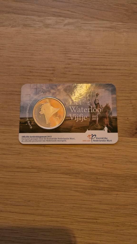 Herdenkingsmunt 2015 Waterloo Vijfje, Postzegels en Munten, Munten | Nederland, Losse munt, 5 gulden, Ophalen of Verzenden