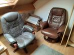 2 Leren Fauteuils + Voetenbankje, Ophalen