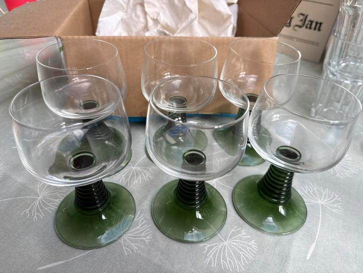 6 Duitse Roemer Wijnglazen, Antiek en Kunst, Antiek | Glas en Kristal, Ophalen