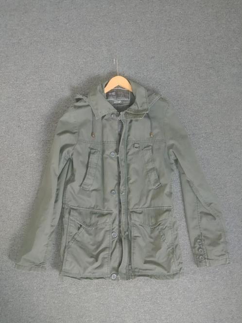 WE katoenen jas met leuke details blauw/groen maat S, Kleding | Heren, Jassen | Zomer, Zo goed als nieuw, Maat 46 (S) of kleiner