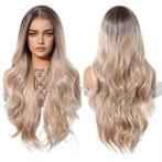 Mono top swiss lace pruik lang blond haar zonder pony model, Verzenden, Nieuw, Pruik of Haarverlenging