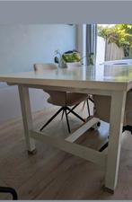 Witte Eettafel - 220cm + Verlengstuk, Ophalen, Gebruikt, 200 cm of meer, 50 tot 100 cm