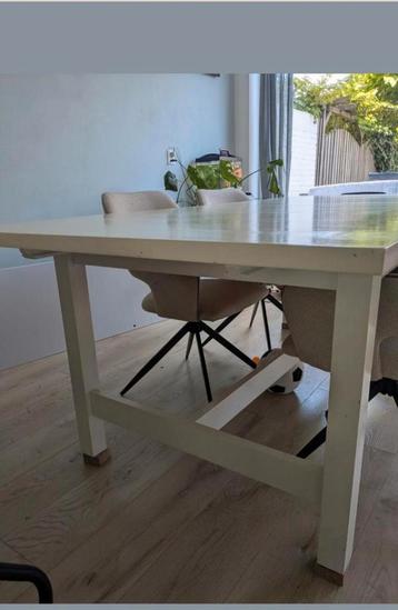 Witte Eettafel - 220cm + Verlengstuk beschikbaar voor biedingen