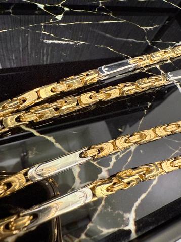 Prachtige 14 karaays gouden massieve koningsketting 65 cm beschikbaar voor biedingen