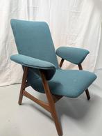 Unieke vintage fifties design fauteuil, turquoise, Ophalen, Hout, Gebruikt, 50s Vintage