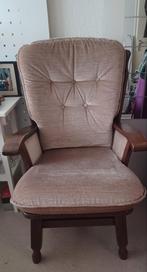 Gratis  Eiken donker hout fauteuil, Huis en Inrichting, Fauteuils, Ophalen, Gebruikt, Hout
