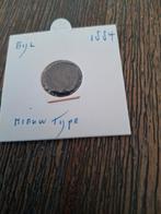 Halve cent uit 1884. Willem 3. Nieuw type.  In houdertje, Ophalen of Verzenden, Koning Willem III, Overige waardes, Losse munt