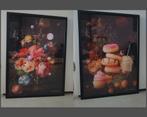 Twee platen / posters (50x60 cm) in zwarte lijst., Ophalen, 50 tot 75 cm, Zo goed als nieuw, Schilderij