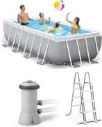 Intex zwembad 400 x 200 x 100 Prism Frame filterpomp ladder, Ophalen, 200 tot 300 cm, 80 tot 120 cm, Zo goed als nieuw