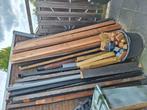 Gratis houten palen+ong 15 schuttingplanken+3 Felsplaten, Tuin en Terras, Palen, Balken en Planken, Ophalen, Gebruikt, 250 cm of meer