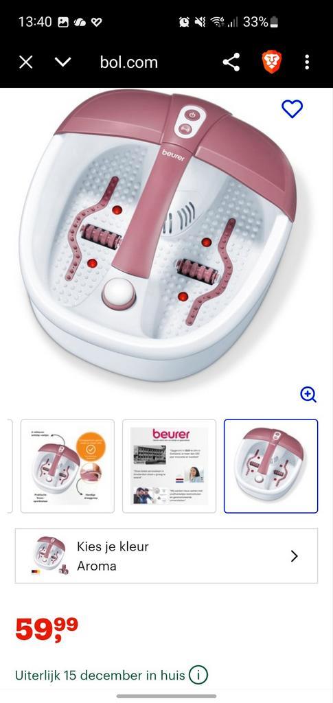 Beurer FB 35 Voetenbad met Massage & Aromatherapie, Witgoed en Apparatuur, Persoonlijke-verzorgingsapparatuur, Nieuw, Hand- en Voetverzorging