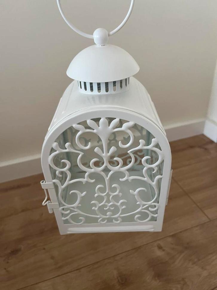 Kaarshuisje Lantaarn Barok Stijl - Wit, Huis en Inrichting, Woonaccessoires | Kandelaars en Kaarsen, Zo goed als nieuw, Kandelaar