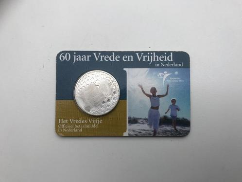 Nederland Het vredes vijfje Coincard 2005, Postzegels en Munten, Munten | Europa | Euromunten, Setje, 5 euro, Overige landen, Zilver
