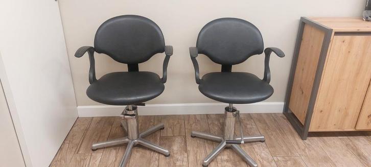 Kapper stoelen, Huis en Inrichting, Bureaustoelen, Gebruikt, Grijs, Ophalen
