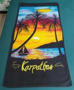 Strandlaken maat 80x150 cm uit Karpathos Griekenland €4,50, Ophalen of Verzenden, Gebruikt, Zwart, Handdoek