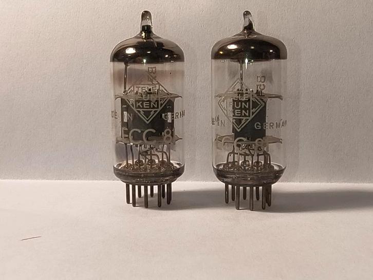2x Telefunken ECC81 buizen - getest, Audio, Tv en Foto, Buizenversterkers, Buis of Buizen, Ophalen of Verzenden