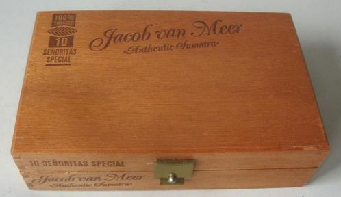 Gaaf kistje Jacob van Meer Authentic Sumatra 11,5 x 7,3 x 3,, Verzamelen, Rookartikelen, Aanstekers en Luciferdoosjes, Zo goed als nieuw