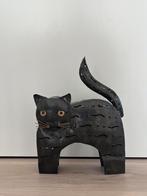 Metalen kat/poes, waxinelichthouder, Ophalen of Verzenden, Zo goed als nieuw