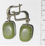 Nefriet, Chrysopraas, parel en Natuurlijke stenen Oorbellen, Ophalen of Verzenden, Nieuw