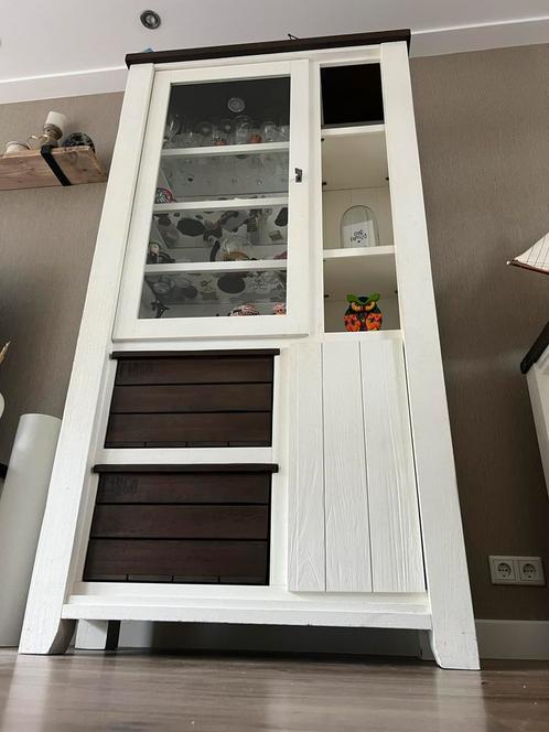 Landelijke stijl: Henders en Hazel glazen kast en meer!, Huis en Inrichting, Kasten | Buffetkasten, Gebruikt, 150 tot 200 cm, 25 tot 50 cm
