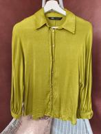Zara - Crinckle textuur blouse limegroen - mt s, Kleding | Dames, Blouses en Tunieken, Verzenden, Zara, Maat 36 (S), Gedragen