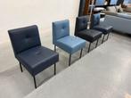 4 Nieuw Gelderland 7714 Knopenstoel Blauw leer Design stoel, Huis en Inrichting, Stoelen, Blauw, Nieuw, Leer, Ophalen of Verzenden