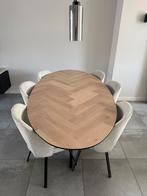 Tafel (ovaal - 220x110) Eiken Parket, 100 tot 150 cm, Eikenhout, 200 cm of meer, Ophalen of Verzenden