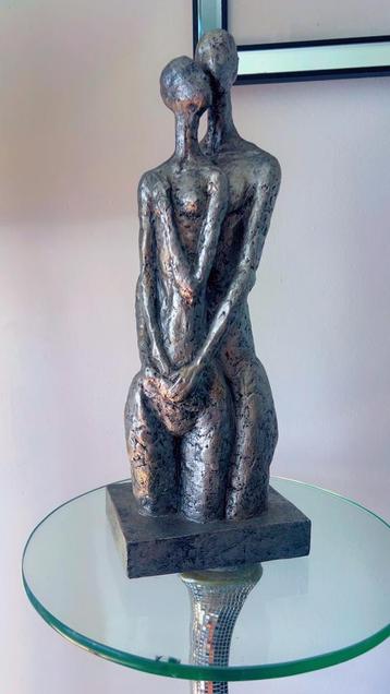 Bronzen Beeld Liefdespaar Abstract Kunstwerk Sculptuur Decor beschikbaar voor biedingen
