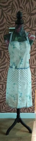 Keukenschort van Clayre & Eef, en een ovenwant,ecru,blauw., Ophalen of Verzenden, Nieuw, Overige kleuren, Schort