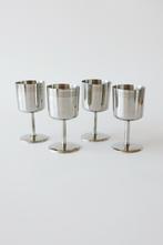 Rvs vintage wijnglazen chroom zilver, Ophalen of Verzenden, Zo goed als nieuw, Overige typen