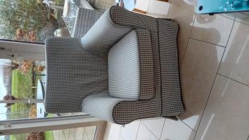 Ikea ektorp fauteuil  grijs/ecru ruitje - afbeelding 2