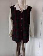 Bordeauxrode-Groen Geruite Blouse met Ecru Mouwen, Ophalen of Verzenden, Zo goed als nieuw, Maat 42/44 (L), Overige kleuren