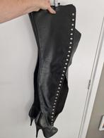 Lederen zwarte rijglaarzen met hoge hakken maat 36, Kleding | Dames, Schoenen, Hoge laarzen, Zwart, Nieuw, Ophalen of Verzenden